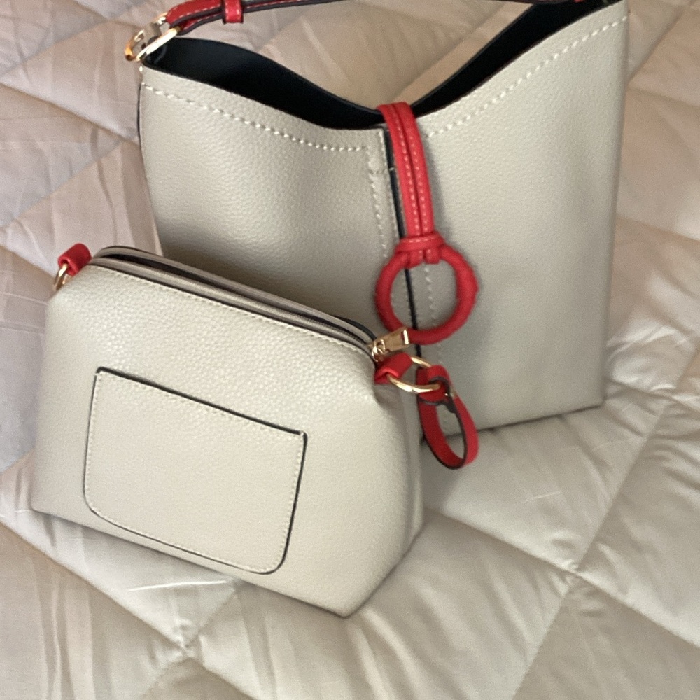Red and Beige bag.